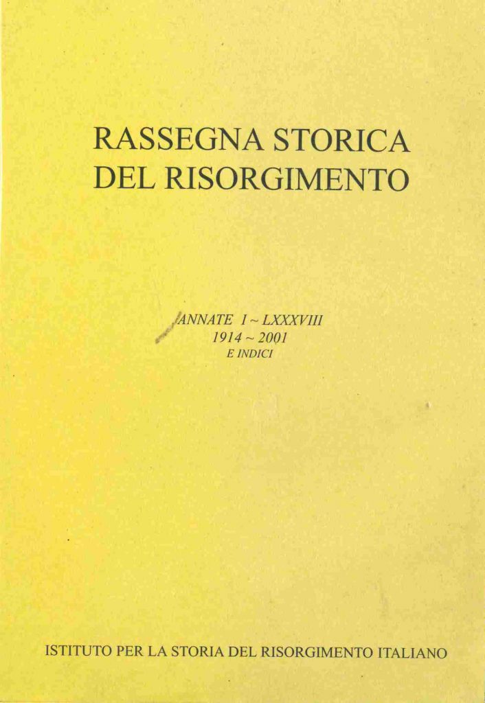 Dvd contenete gli indici delle annate della Rassegna Storica da I-LXXXVIII anni 1914-2001